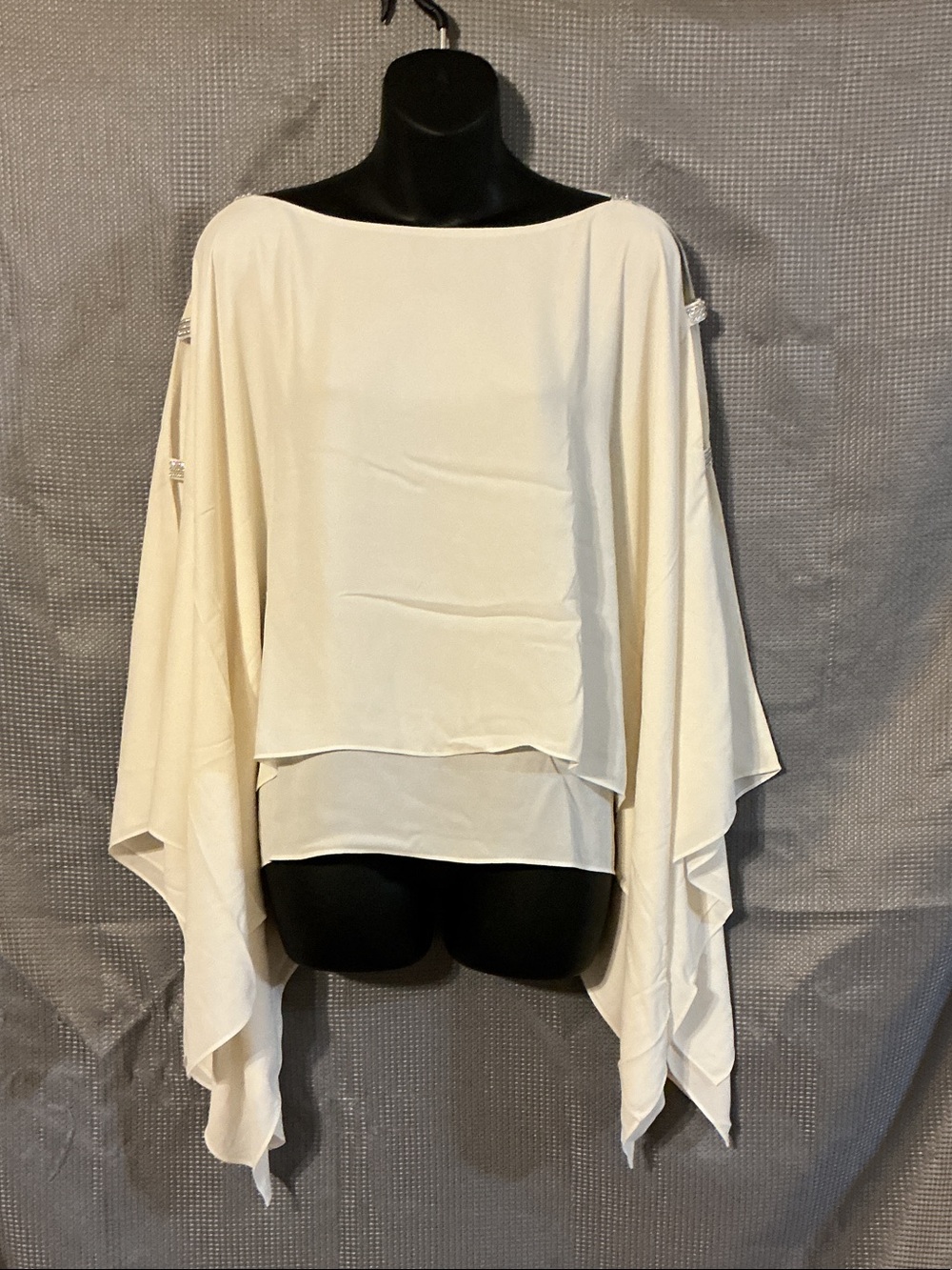 Chico's Cream Layered Cape Blouse